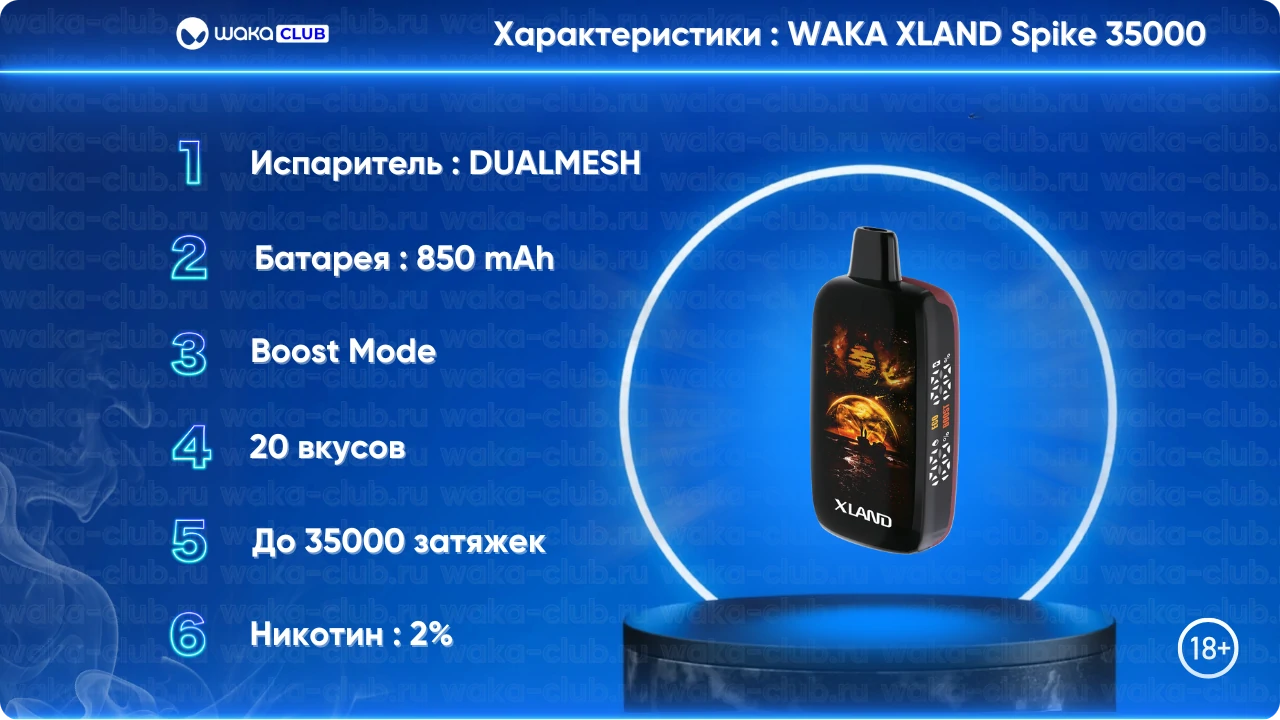 1-WAKA-XLAND-Spike-35000-category-banner-описание-характеристики-обзор-цена-вкусы-(waka-club,ru)