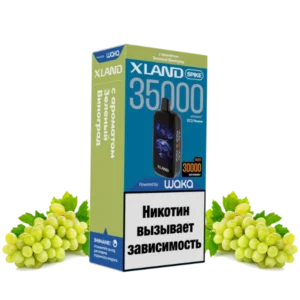 21-waka-xland-spike-35000-со-вкусом-зелёный-виноград-упаковка-вид-спереди-(waka-club.ru)